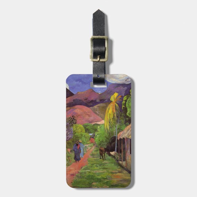 "Ruede Tahiti" - Paul Gauguin Gepäckanhänger (Vorderseite vertikal)