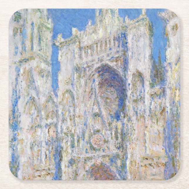Ruen Cathedral (Sonnenlicht), Monet Rechteckiger Pappuntersetzer (Vorderseite)