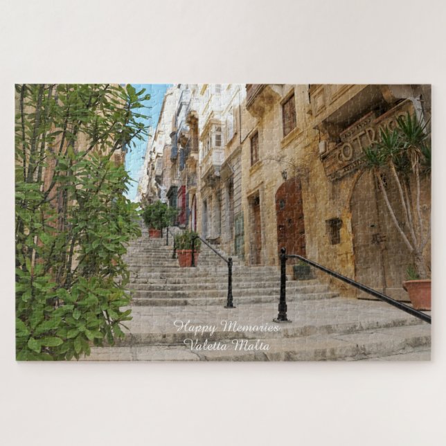 Rues de La Valette à Malte. Puzzle (Horizontal)