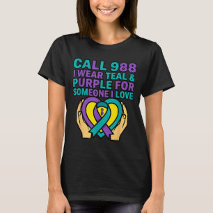 Ruf 988 Ich trage Türkis und Lila für jemanden, de T-Shirt