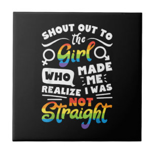 Ruf an das Mädchen Lesbischer Stolz LGBT T-Shirt G Fliese
