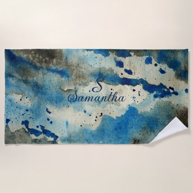 Ruf der Sea Beach Surfer Ocean Waves Blue Niedlich Strandtuch (Vorderseite)