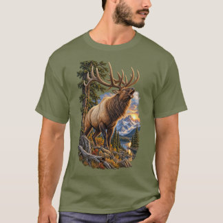 Ruf der Wildnis – Vintage Bull-Elch-Wildnis T-Shirt