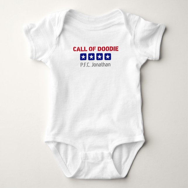 Ruf des Doodie US Military Themed Baby Bodysuit Strampler (Vorderseite)