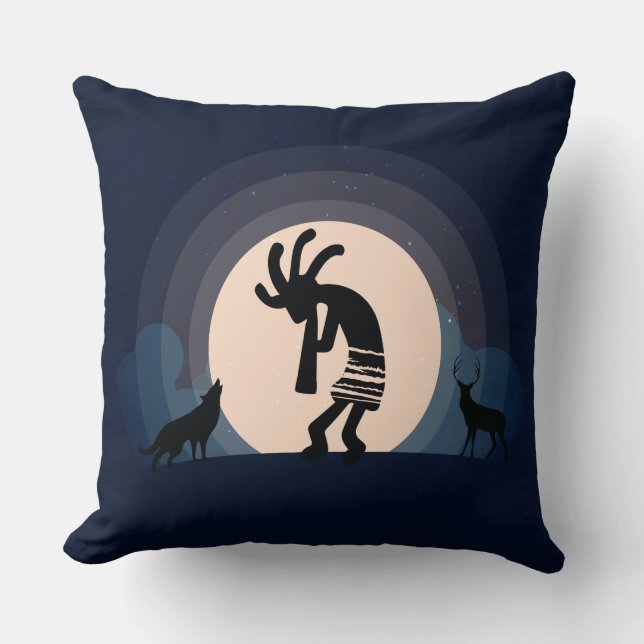 Ruf des wilden Kokopelli-Kissens in Lumbar Kissen (Vorderseite)