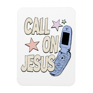 Ruf Jesus an – Retro-Glaubensdesign Magnet