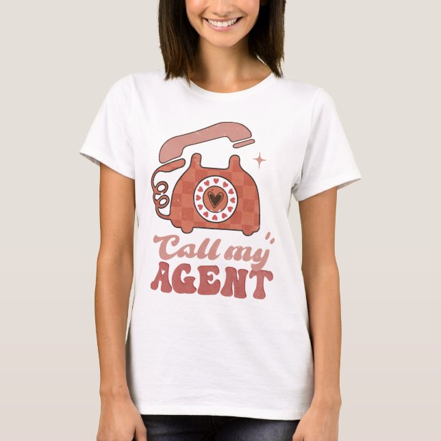 Ruf meinen Agent Funny Valentine's Day T-Shirt (Vorderseite)