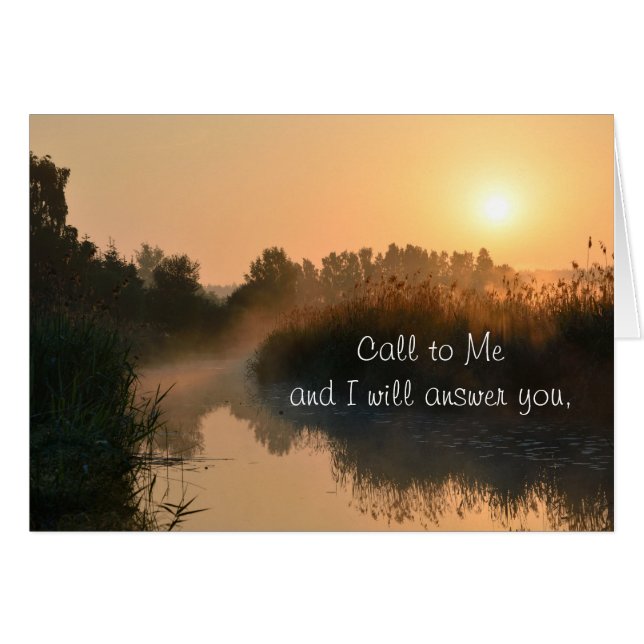 Ruf mich an, Bibelverse Jeremiah 33:3-Karte (Vorderseite (Horizontal))