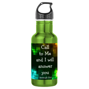 Ruf mich an, Bibelverse Jeremiah 33:3 Wasserflasch Trinkflasche
