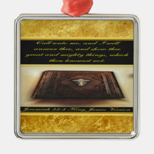 Ruf mich an, und ich werde dir Jeremija 33:3 antwo Ornament Aus Metall