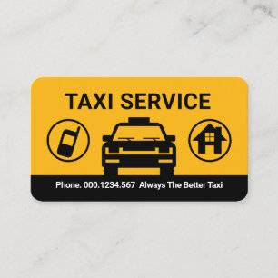 Ruf Taxi Für Transport Zielort Visitenkarte