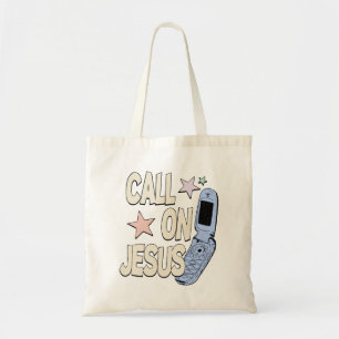 Rufe Jesus an – Retro-Glaubensdesign Tragetasche