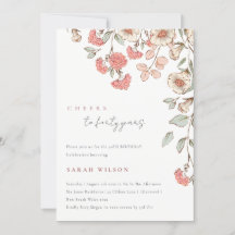 Rufe Rosa Blume, die jedes Alter Geburtstag einlad