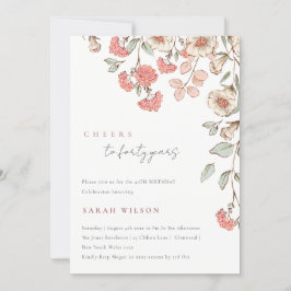 Rufe Rosa Blume, die jedes Alter Geburtstag einlad Dankeskarte