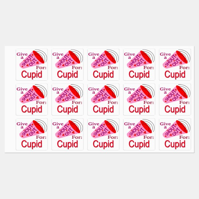 Rufen für Cupid Etiketten (Blatt)