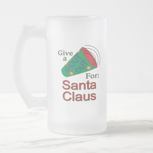 Rufen für den Weihnachtsmann Mattglas Bierglas (Links)