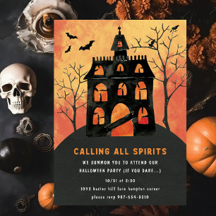 Rufen Sie alle Geister l Spooky Beängstigend House Einladung