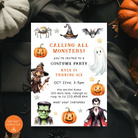 Rufen Sie alle Monster Kostüme Halloween Geburtsta