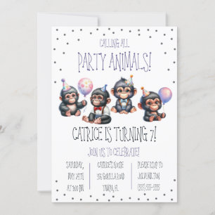 Rufen Sie alle Party Tiere! Gorilla Birthday Party Einladung