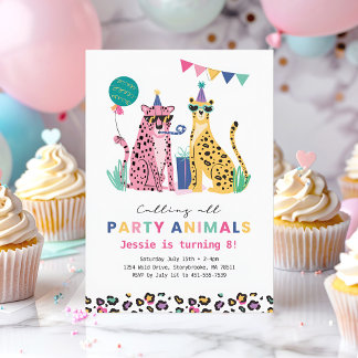 Rufen Sie alle Party Tiere Safari Jungle Geburtsta Einladung