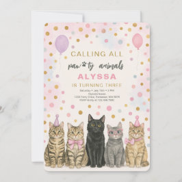 Rufen Sie alle paw ty Animals Kitten Geburtstagspa Einladung