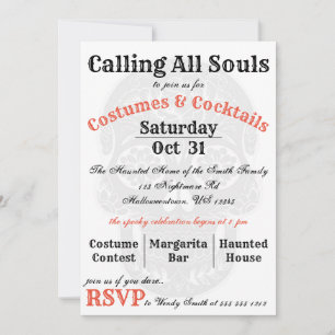 Rufen Sie alle Soule an... Halloween-Party-Einladu Einladung