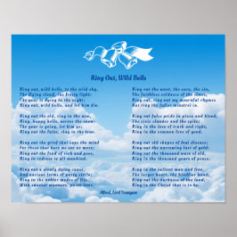 Rufen Sie aus, Wild Glocken Neues Jahr Gedicht Poster