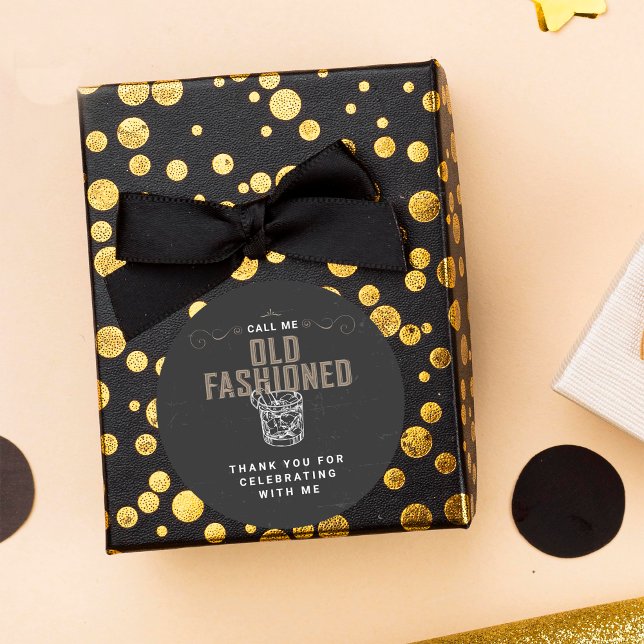 Rufen Sie den altmodischen Whiskey-Cocktail zum Ge Runder Aufkleber (Von Creator hochgeladen)