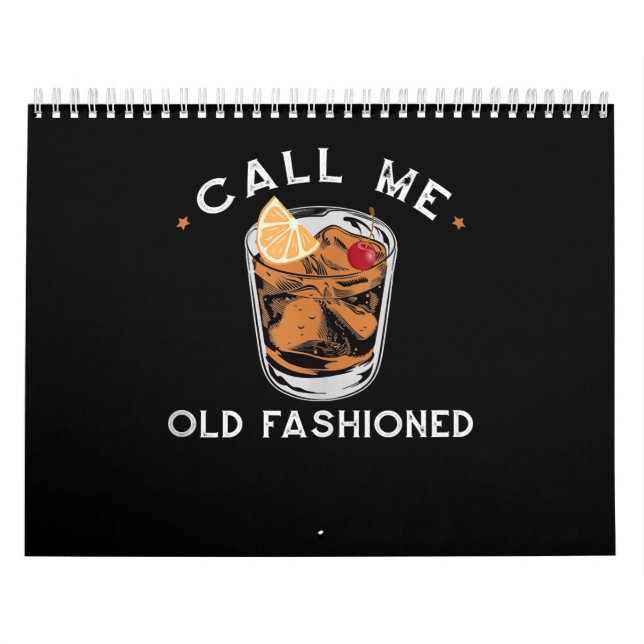 Rufen Sie den altmodischen Whiskey Drink Cocktail Kalender (Titelbild)