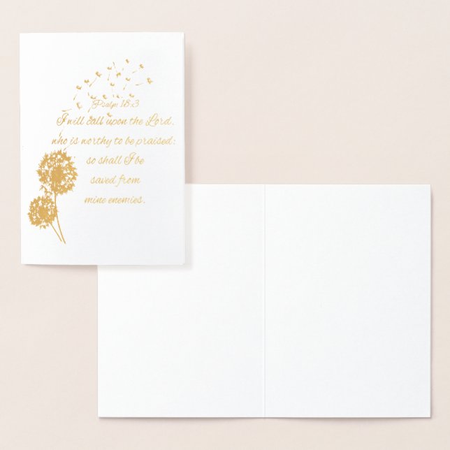 Rufen Sie den Herrn an, der ein würdiger Goldfohle Folienkarte (Anzeige)
