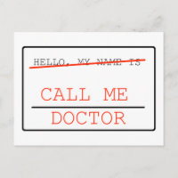 Rufen Sie die Doctor Post Card an