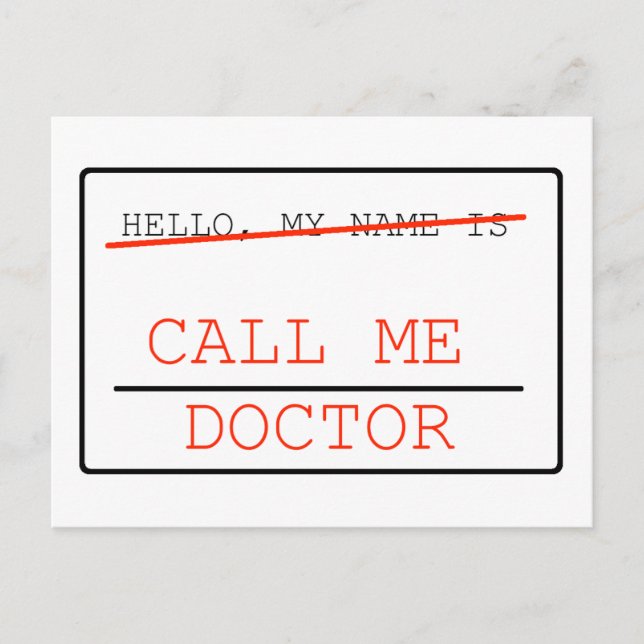 Rufen Sie die Doctor Post Card an Postkarte (Vorderseite)