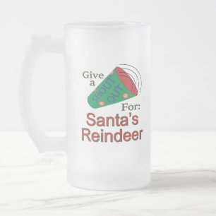 Rufen Sie für den Rentier des Weihnachtsmanns aus Mattglas Bierglas