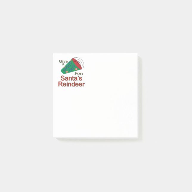 Rufen Sie für den Rentier des Weihnachtsmanns aus Post-it Klebezettel (Vorderseite)