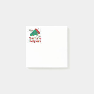 Rufen Sie für Helfer des Weihnachtsmanns aus Post-it Klebezettel