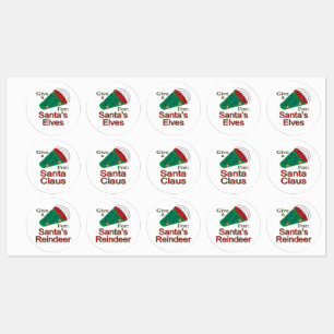 Rufen Sie für Weihnachten, Elfen und Rentier aus Etiketten
