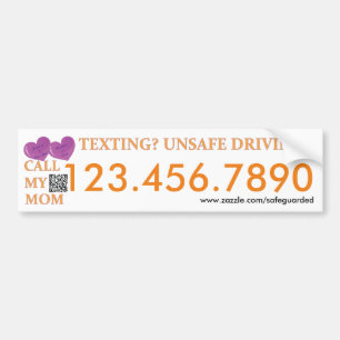 Rufen Sie meine Mama an - simsen Sie Safedriving Autoaufkleber