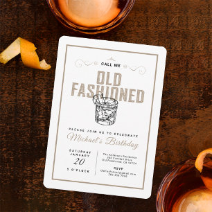 Rufen Sie mich alt modische Retro White Whiskey Ge Einladung