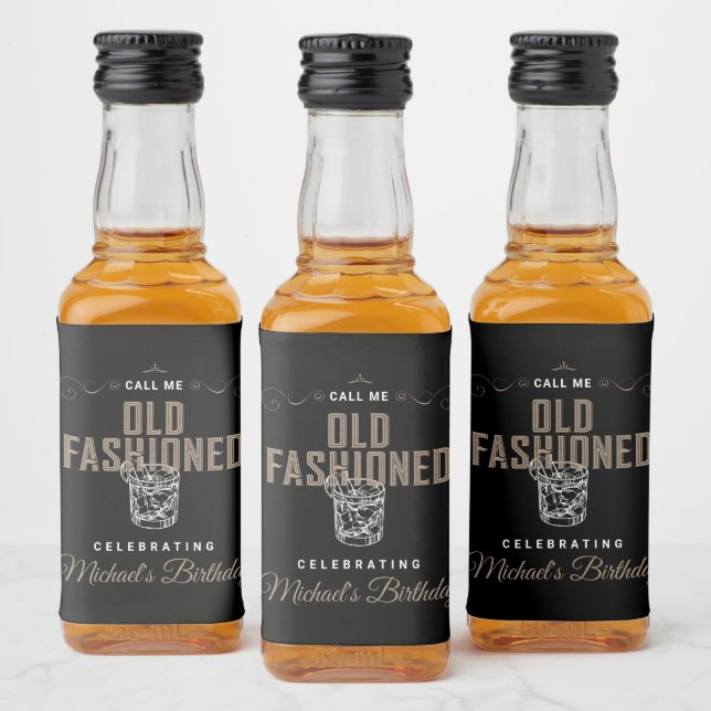 Rufen Sie mich Alt-modische Whiskey Bourbon Geburt Alkoholflaschenetikett (Flaschen)