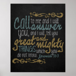 Rufen Sie mich an Chalkboard Art Poster