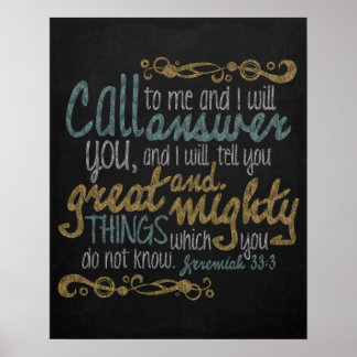 Rufen Sie mich an Chalkboard Art Poster