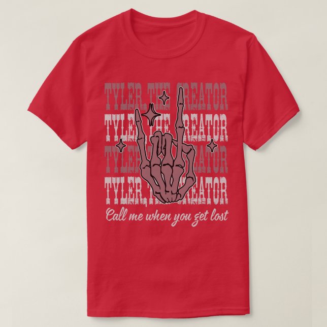 Rufen Sie mich an, wenn Sie sich mit Finger Skelet T-Shirt (Design vorne)