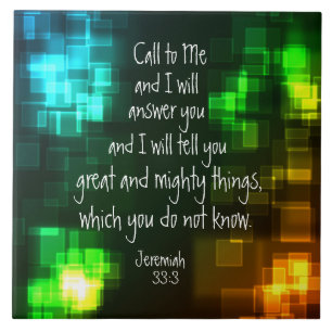 Rufen Sie mich Bibelverse Jeremiah 33:3 Keramik Ti Fliese
