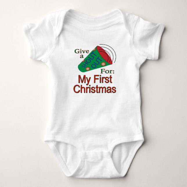 Rufen Sie zu meinen ersten Weihnachten aus Baby Strampler (Vorderseite)