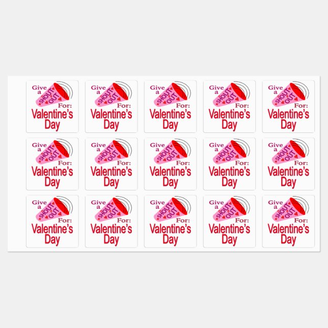 Rufen zum Valentinstag Etiketten (Blatt)