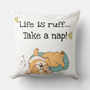Ruff Life Nickerchen Corgi Throw Kissen