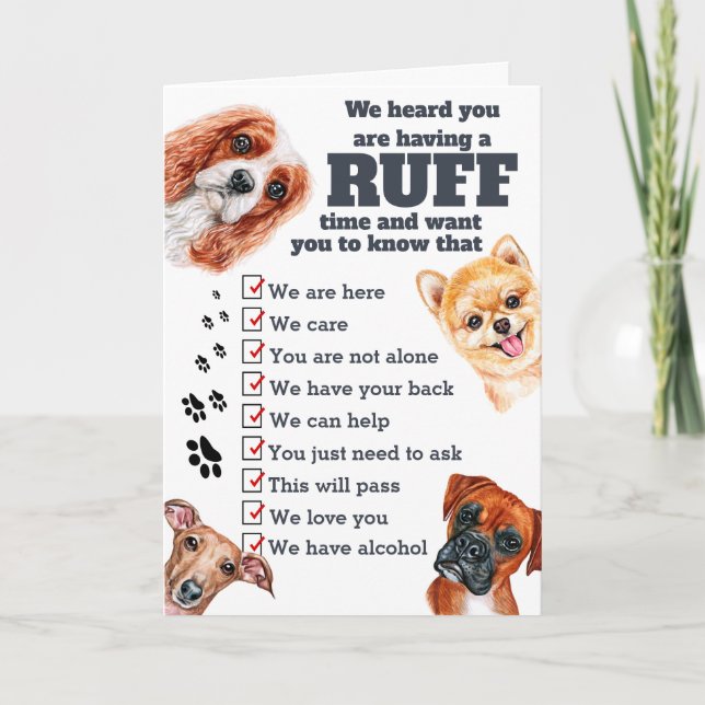 Ruff Time Hundegang fühlt sich bald besser Erholun Karte (Vorderseite)