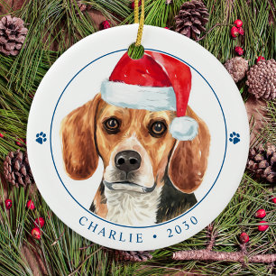 Ruff Year Funny Dog Beagle Quarantäne Weihnachten Keramik Ornament