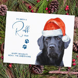 Ruff Year Pandemic Dog Face Mask Covid Feiertagspostkarte<br><div class="desc">It's been a Ruff Year! Add a little humor and send Pawsitive Holiday wishes with this liebhabend and funny 'It's been a Ruff Year' - Black Labrador Santa Dog Christmas Card . Back: Personalize with your own message or delete to hand write. Visit our collection for matching holiday christmas cards,...</div>