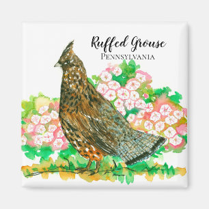 Ruffed Grouse Pennsylvania Mountain Laurel Magnet